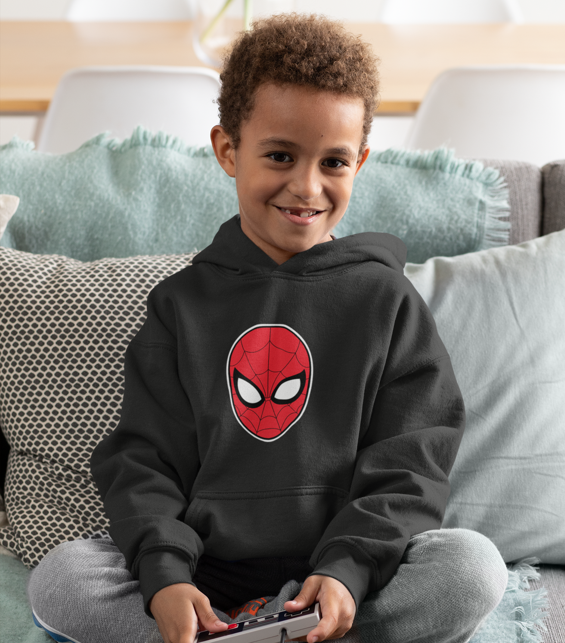 Spider-Man Face Mask Youth Hoodie - Image 2
