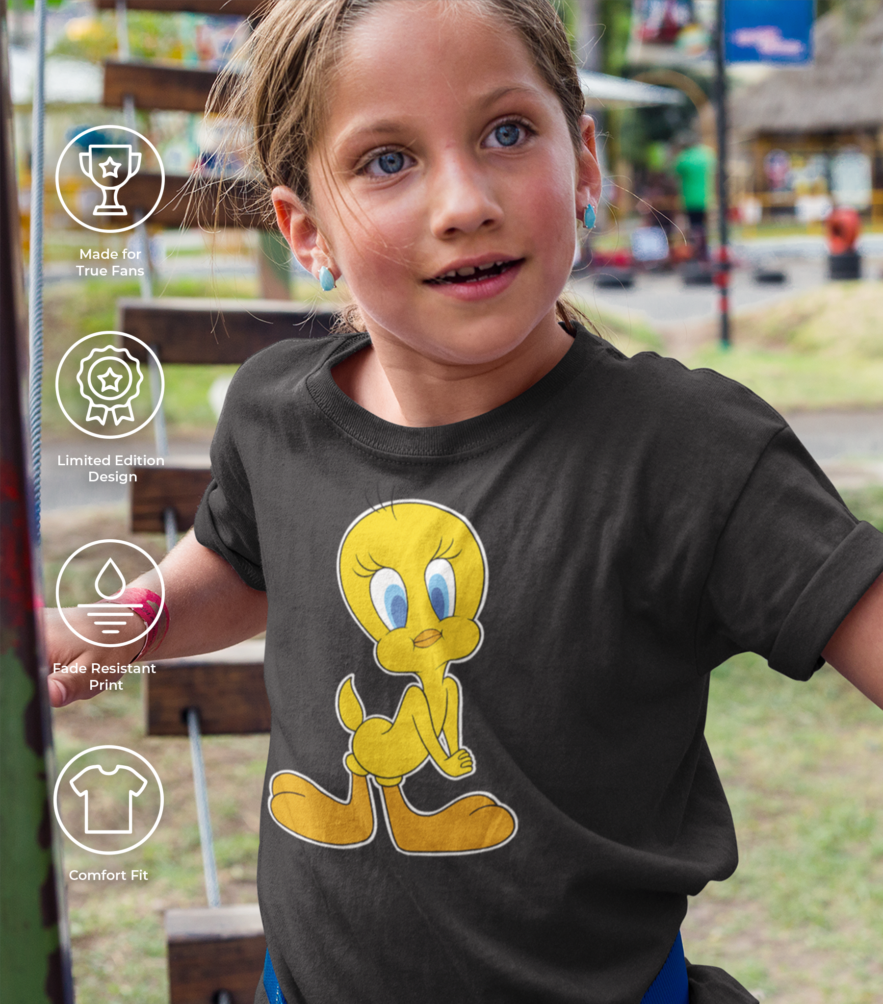 Looney Tunes Tweety Premium Kids Crewneck T-shirt - Image 4