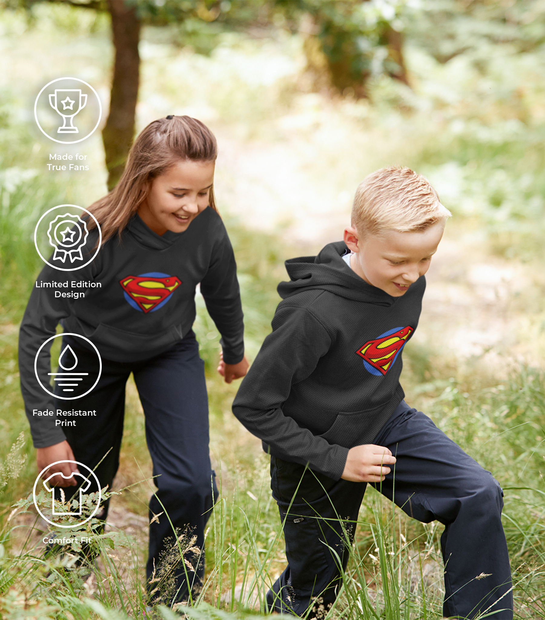 Superman Logo Classic Youth Hoodie - Image 3
