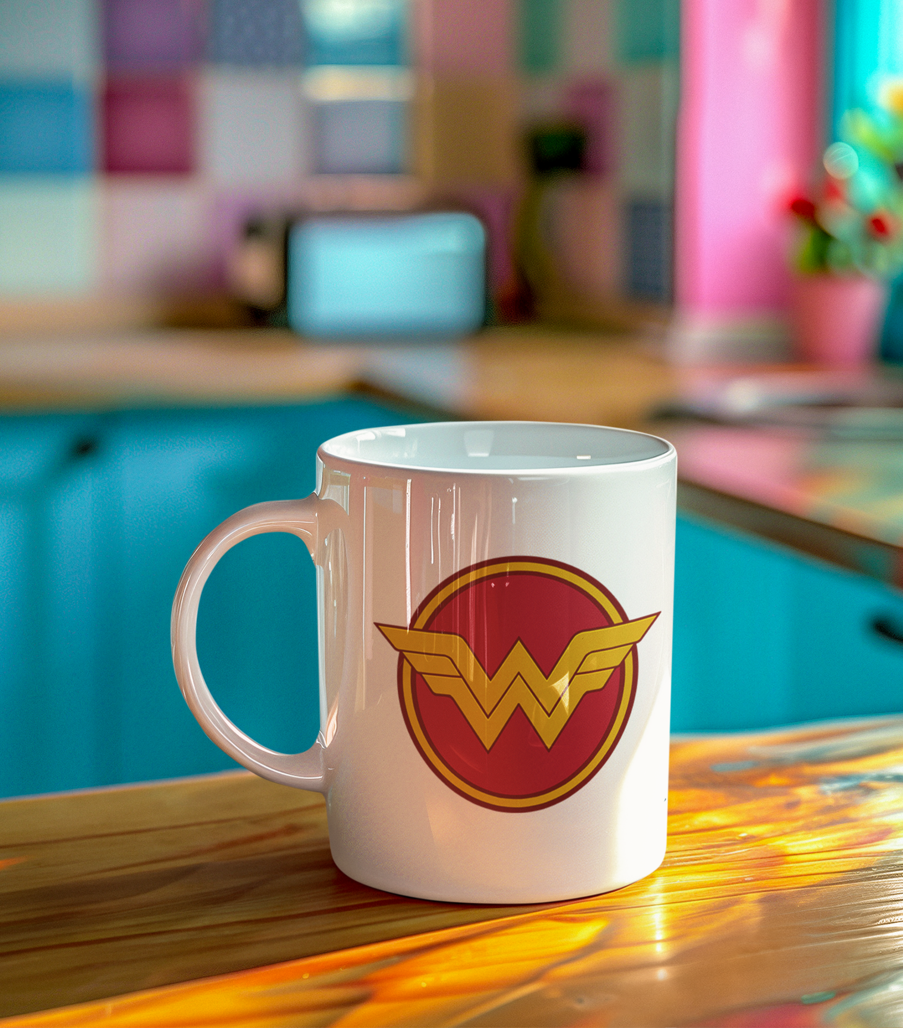 Wonder Woman Power Emblem Ceramic Mug – 11oz - Image 2