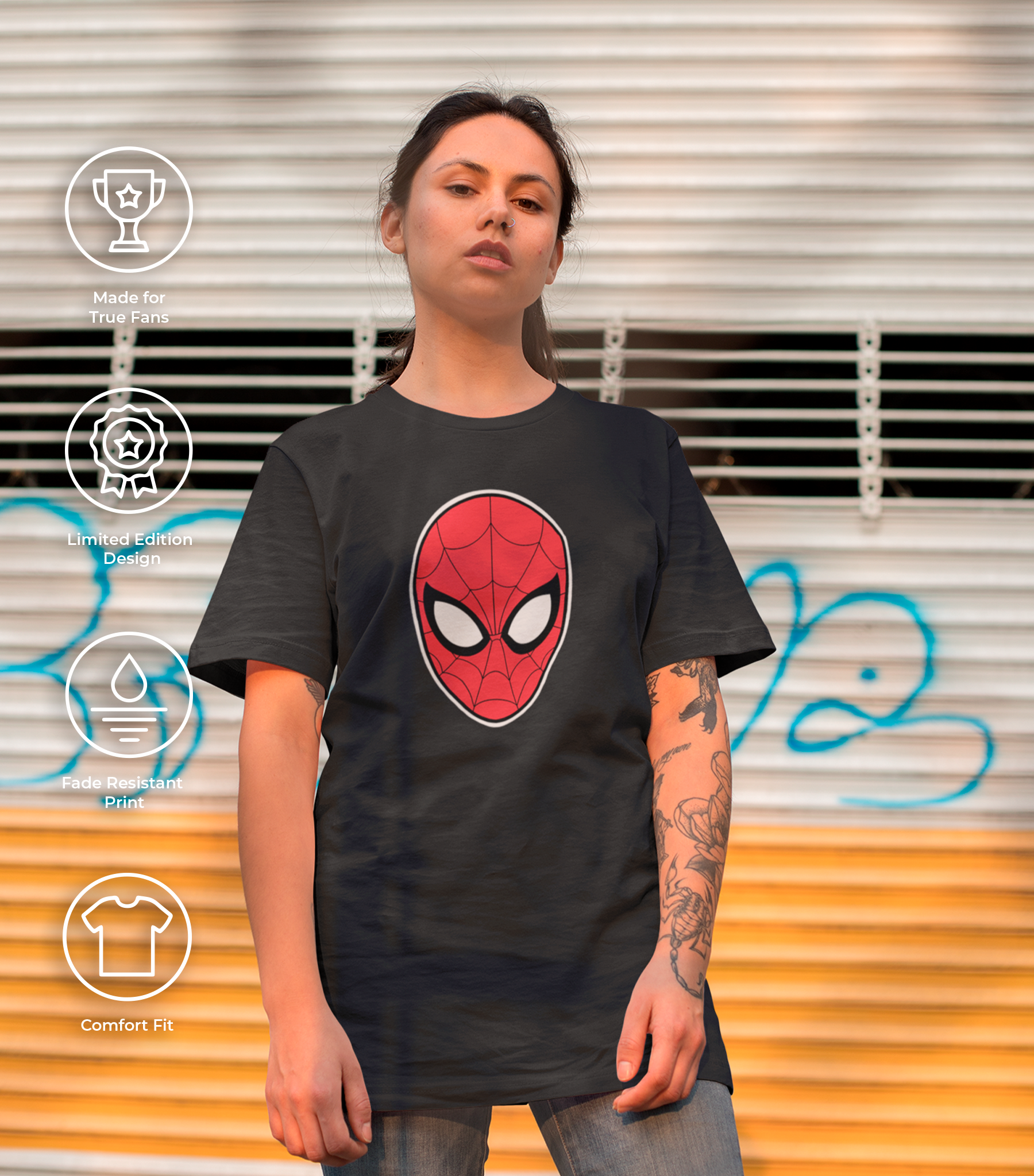 Spider-Man Face Mask Classic Unisex T-shirt - Image 3